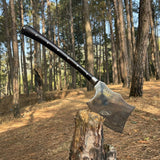 Handmade Wooden Handle Axe - Traditional Artisan Collectible with Rustic Heritage Design