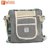Hemp Crossbody Bag - Eco-Friendly Messenger Bag for Everyday Use - FWOSI