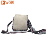 Hemp Gheri Stripe Messenger Bag - Sustainable Hemp Messenger Bag for Everyday Use - FWOSI