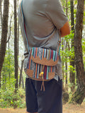 Hemp Messenger Bag: Stylish Leather and Linen Design - FWOSI