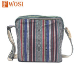 Hemp Shoulder Bag - Eco-Friendly Gheri Stripe Design for Sustainable Style - FWOSI