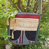Hemp Shoulder Bag - Eco-Friendly Gheri Stripe Design for Sustainable Style - FWOSI
