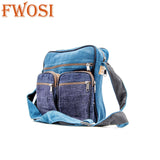 Himalayan Blue Hemp Crossbody Bag - Handmade Shoulder Bag - FWOSI