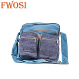 Himalayan Blue Hemp Crossbody Bag - Handmade Shoulder Bag
