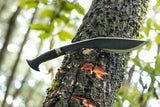 Outdoor Hunting Kukri Knife | 13 Inches Paro Black Tactical Knife - Leather Wooden Camping Plant cutting Khukuri Blade - FWOSI