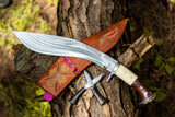 Genuine Gurkha Khukuri | 13 Inches 5 Chira Survival Kukri Knife - Camping Hunting Leather Knife | Farmer Using Blade - FWOSI