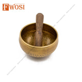 Gold and Green Antique Tibetan Singing Bowl with Mallet | Spiritual Bowl | Meditation Bowl | Antique Singing Bowl | Mental Health Gift - FWOSI