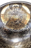 10 Inch  Handmade Lord Buddha Carving Tibetan Singing Bowl