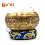 5 Inch Kalash Carving Tibetan Singing Bowl | Antique Meditation Ring Healing Sound Bowl | Copper Bowl | Offering Bowl | Mindfulness Gift