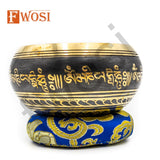 5 In Tibetan Singing Bowl with Buddha Artwork Carving, Mallet & Cushion, Blessing Bowl for Sound Healing, Relaxing, Meditation, Mindfulness