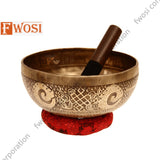 9.5 Inch Antique Tibetan Singing Bowl with Mallet | Yoga Bowl |