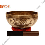 9.5 Inch Antique Tibetan Singing Bowl with Mallet & Cushion | Mindfulness Bell Sound Bowl for Yoga | Healing Bowl | Meditation Bowl