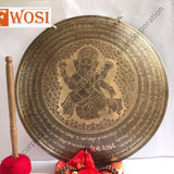 Ganesha Craving Gong | 18.5 Inch Beautiful Carving Gongs | Seven Metal Gongs | Tibetan Gong for Healing and Mediation Chakra Healing  gong - FWOSI