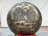 16 Inch Antique Tibetan Singing Bowl with Mallet | Meditation Bowl | Chakra Bowl | Yoga Singing Bowl | Mental Health Gift | Self-Care Gift - FWOSI