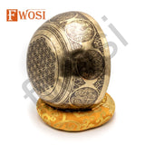 10 Inch  Handmade Lord Buddha Carving Tibetan Singing Bowl