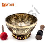 10 Inch  Handmade Lord Buddha Carving Tibetan Singing Bowl