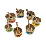 7 Tibetan Singing Bowl Meditation Set with Carry Case, Mallet, Striker, Cushion | Antique Instruments for Yoga, Chakra Healing