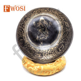 10 Inch Hand Carving Lord Shiva Sound Bowl Meditation Set with Mallet