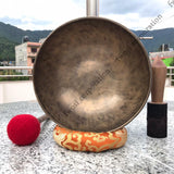 11 Inch Antique Tibetan Singing Bowl with Mallet | Meditation Bowl | Chakra Bowl | Yoga Singing Bowl | Mental Health Gift | Self-Care Gift - FWOSI