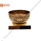 9 Inch Antique Tibetan Singing Bowl with Mallet | Mindfulness Bell Sound Bath Bowl for Yoga & Chakra Healing | Meditation Bowl