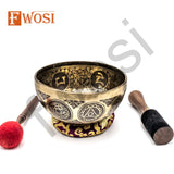 7.5 Inch Hand Carving Lord Shiva Sound Bowl Meditation Set Mallet & Cushion | Tibetan Singing Bowls Yoga Therapy | Healing Bowl