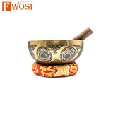 7.5 Inch Hand Carving Lord Shiva Sound Bowl Meditation Set Mallet & Cushion | Tibetan Singing Bowls Yoga Therapy | Healing Bowl