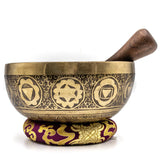 Mindfulness Chakra Singing Bowl Yoga Carving Healing Prayer Singing Bowl | Mandala Peace Self Care Kit - FWOSI