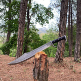 18 Inch Hand forged Machete, Survival Tool, Truck Leaf Spring, Full Tang Knife, Balance water tempered, Sharpen, Ready to Use Kukri Knife - FWOSI
