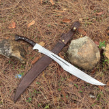 23 Inch Hand forged Machete, Survival Tool, Truck Leaf Spring, Viking Seax, Full Tang Survival Knife, Ready to Use Kukri Knife - FWOSI