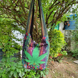 Hemp Leaf Print Crossbody Bag