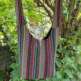 Art Print Cotton Crossbody Bag - FWOSI