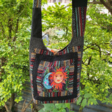 Sun Moon Print Crossbody Bag