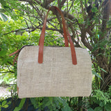 Hemp Leather Linen Tote Handbag - FWOSI