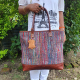 Recycled Silk Leather Shoulder Bag - FWOSI 