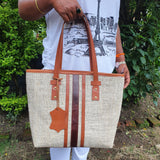 Hemp Leather Linen Women Handbag - FWOSI