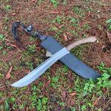 17 Inch Hand Forged Survival Machete Kukri | Handmade Tactical Machete Knife