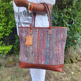 Recycled Silk Leather Shoulder Bag - FWOSI 