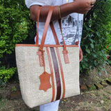 Hemp Leather Linen Women Handbag - FWOSI