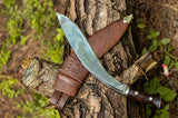 Handmade Gurkha Kukri Knife, Leather Knife Sheath, Wood Working Sharp Survival Tool, Camping Hunting Knife, Tactical Knife, Gift for Men