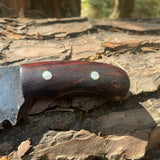 4" Hand Forged Custom Pocket Knife, Handmade Knife, Leather Knife Sheath, Hunting Knife, Survival Tool, Truck Leaf Spring, Christmas Gifts