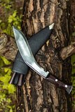 11.5" Hand Forged Gurkha Kukri Knife, Leather Knife Sheath, Handmade Knife, Hunting Knife, Survival Tool, Truck Leaf Spring, Gifts for Men