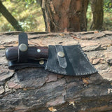 4" Hand Forged Custom Pocket Knife, Handmade Knife, Leather Knife Sheath, Hunting Knife, Survival Tool, Truck Leaf Spring, Christmas Gifts