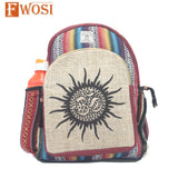 Om Hemp Hippie Backpack - Eco-Friendly Everyday Bag for Adventurers