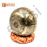 Sound Bowl Meditation Set | Hand Crafted Goddess Saraswati Healing Bowl | Antique Tibetan Singing Bowl with Mallet & Cushion for Yoga - FWOSI