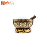 Sound Bowl Meditation Set | Hand Crafted Goddess Saraswati Healing Bowl | Antique Tibetan Singing Bowl with Mallet & Cushion for Yoga - FWOSI