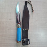 Stone Handle Handmade Knife with Leather Sheath for Outdoor Use and Gifting - Perfect Handmade Stone Handle Knife - FWOSI