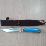 Stone Handle Handmade Knife with Leather Sheath for Outdoor Use and Gifting - Perfect Handmade Stone Handle Knife - FWOSI