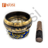 Tibetan Singing Bowl Set | Buddha Eye Carving Sound Bowl Mindfulness Bell | Antique Spiritual Yoga Meditation Bowl | Healing Bowl - FWOSI