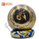 Tibetan Singing Bowl Set | Buddha Eye Carving Sound Bowl Mindfulness Bell | Antique Spiritual Yoga Meditation Bowl | Healing Bowl - FWOSI