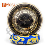 Tibetan Singing Bowl Set | Buddha Eye Carving Sound Bowl Mindfulness Bell | Antique Spiritual Yoga Meditation Bowl | Healing Bowl - FWOSI